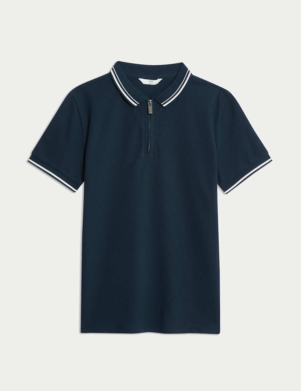 Pure Cotton Half Zip Polo Shirt (6-16 Yrs) 2 of 6