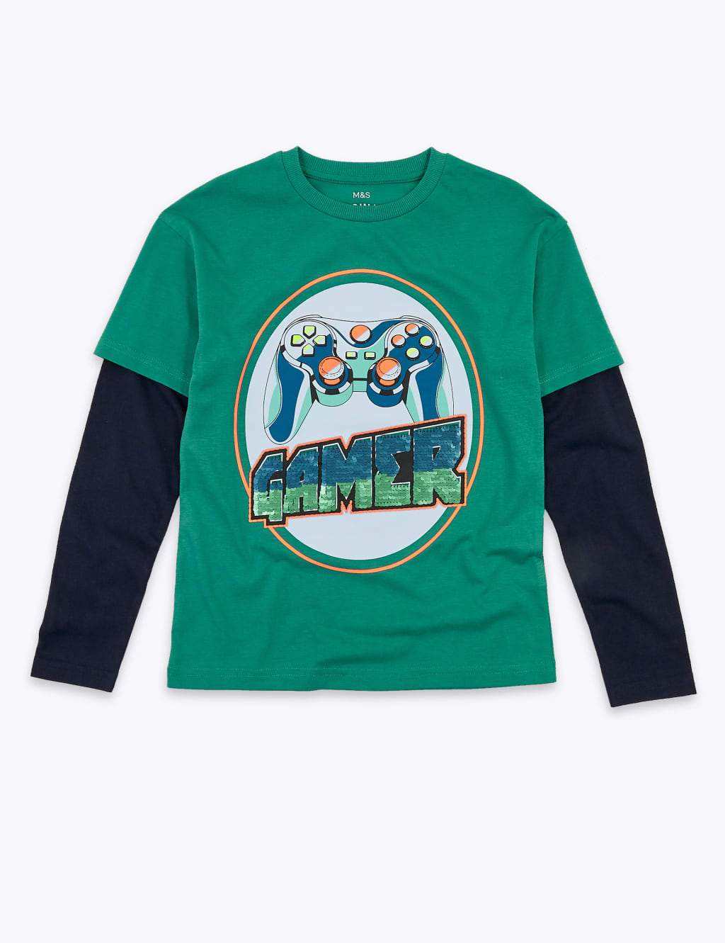Cotton Sequin Gamer Slogan Top (6-16 Yrs) 2 of 5