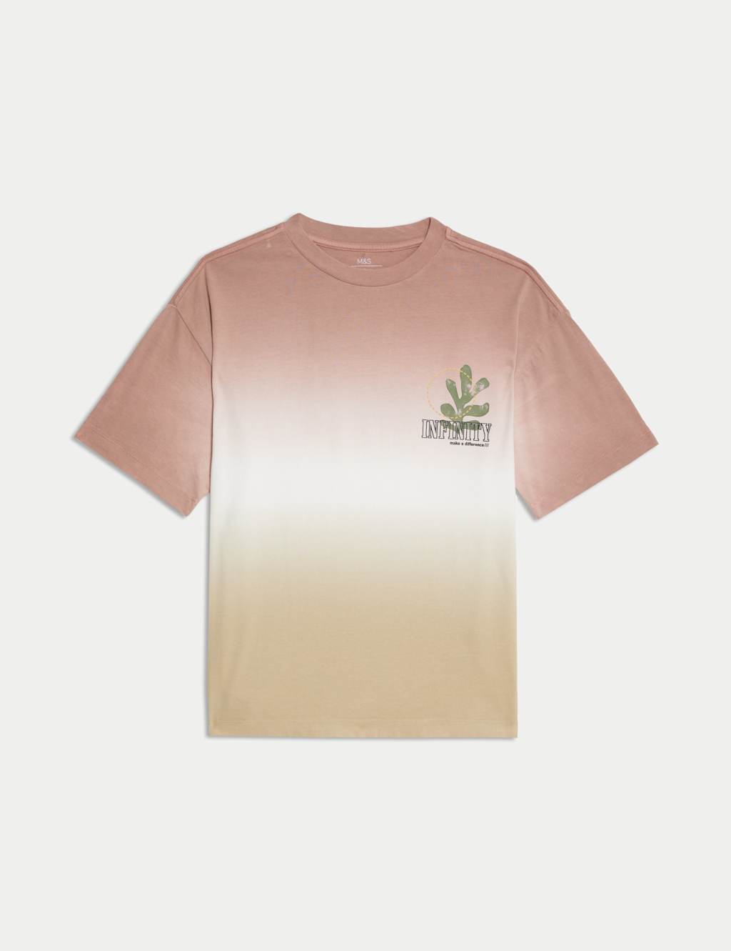 Pure Cotton Ombre Slogan T-shirt (2-16 Yrs) 2 of 5