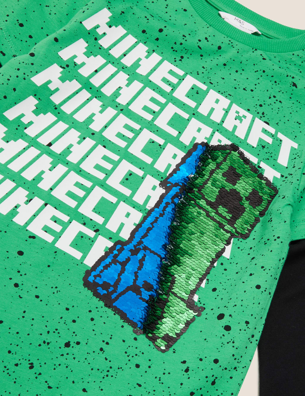 Pure Cotton Minecraft™ Sequin Top (6-14 Yrs) 5 of 6