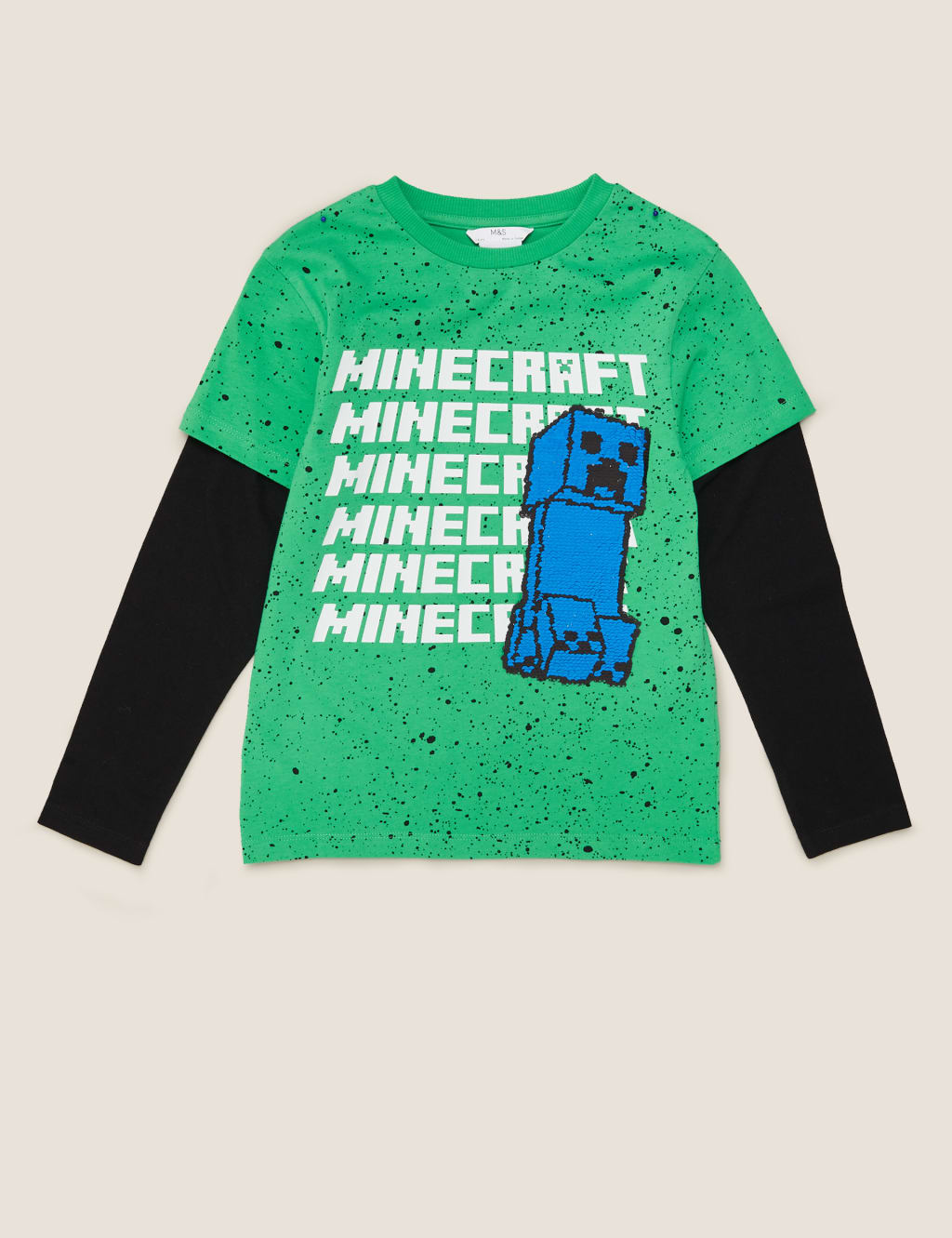 Pure Cotton Minecraft™ Sequin Top (6-14 Yrs) 6 of 6