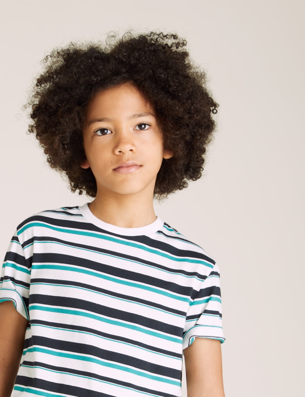 5pk Pure Cotton Striped & Plain T-Shirts (6-16 Yrs) 4 of 7