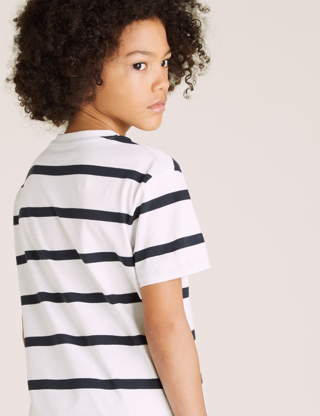 5pk Pure Cotton Striped & Plain T-Shirts (6-16 Yrs) 7 of 7