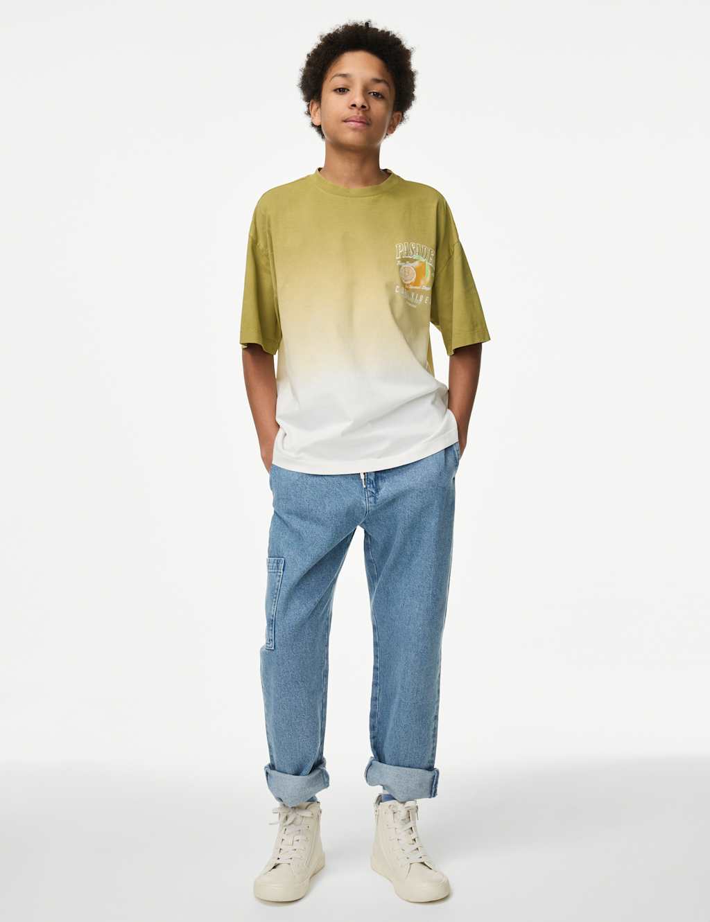 Pure Cotton Ombré Graphic T-Shirt (6-16 Yrs) 3 of 5