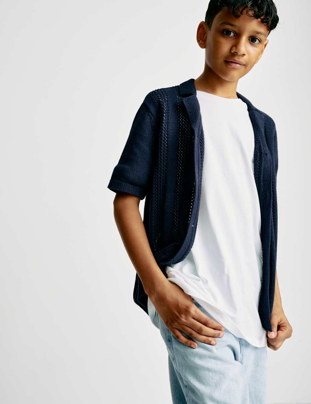 Pure Cotton Knitted Textured T-Shirt (6-16 Yrs) 3 of 7
