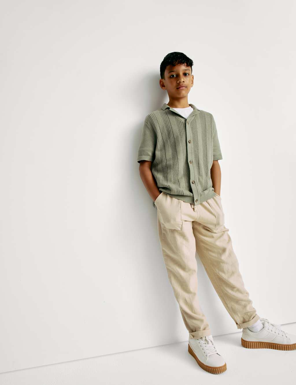 Pure Cotton Knitted Textured T-Shirt (6-16 Yrs) 7 of 9