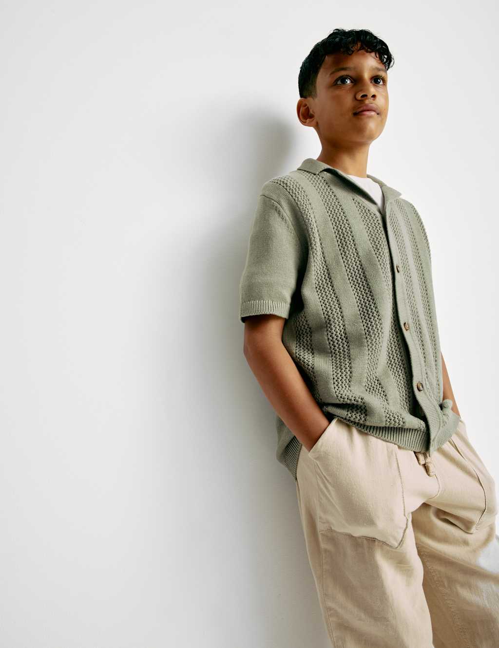 Pure Cotton Knitted Textured T-Shirt (6-16 Yrs) 9 of 9