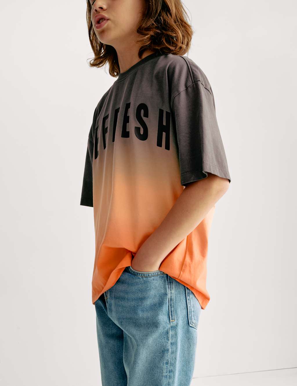 Pure Cotton Ombre Refresh Slogan T-Shirt (6-16 Yrs) 3 of 6