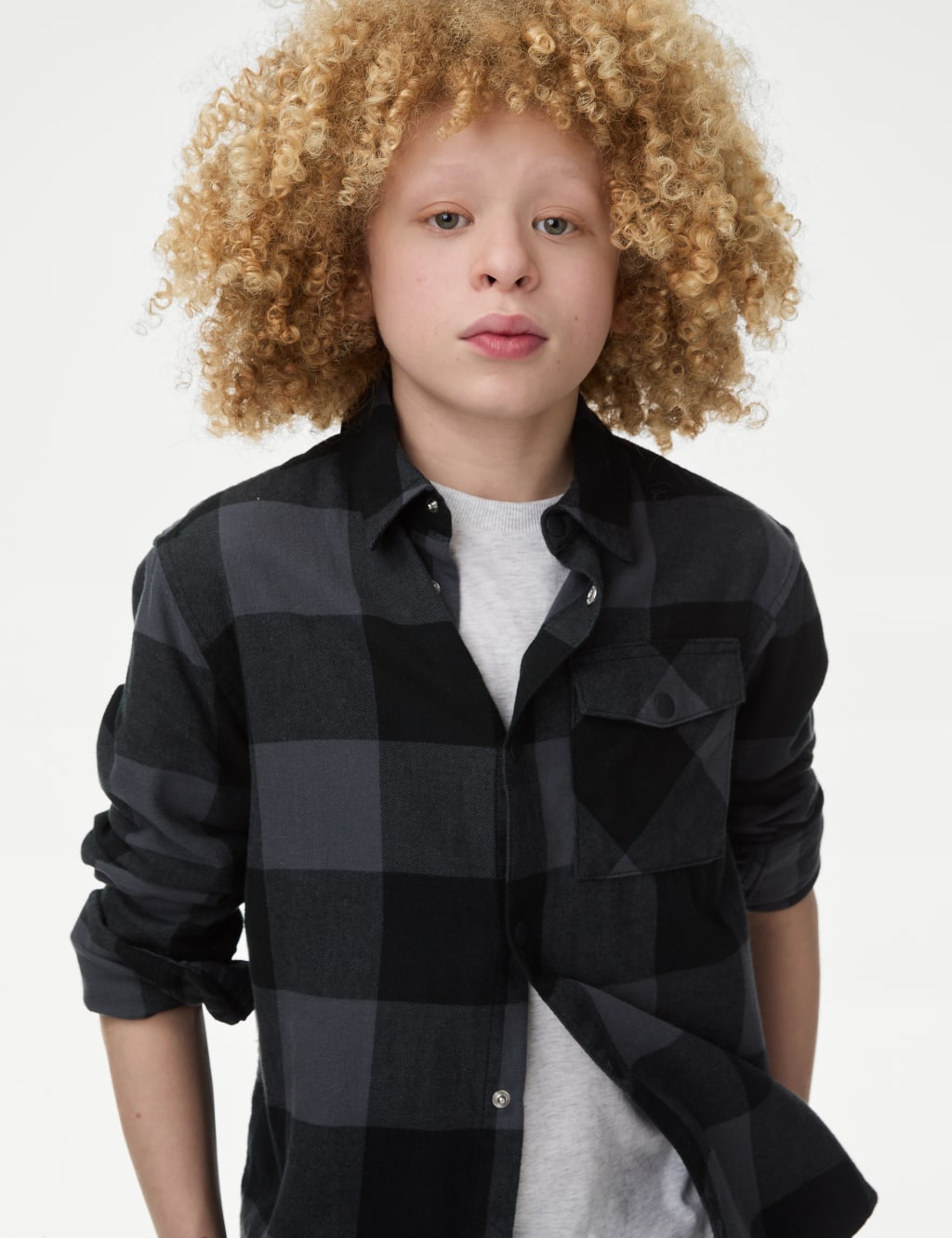 2pc Pure Cotton Check Shirt and T Shirt Set 6 16 Yrs