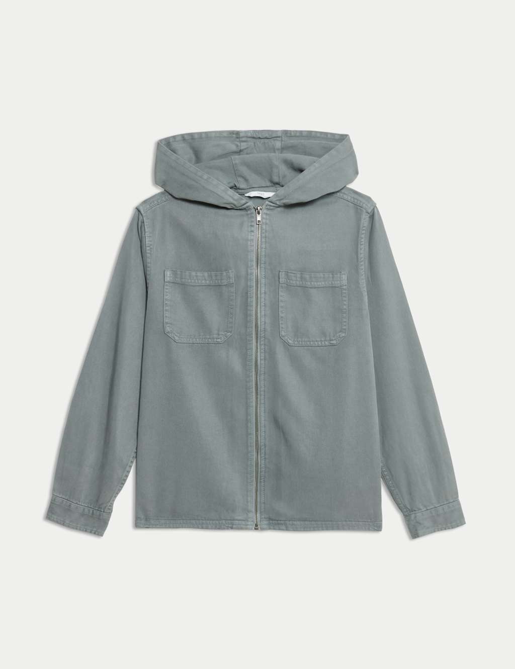 Cotton Blend Hooded Zip Shacket (6-16 Yrs) 2 of 6
