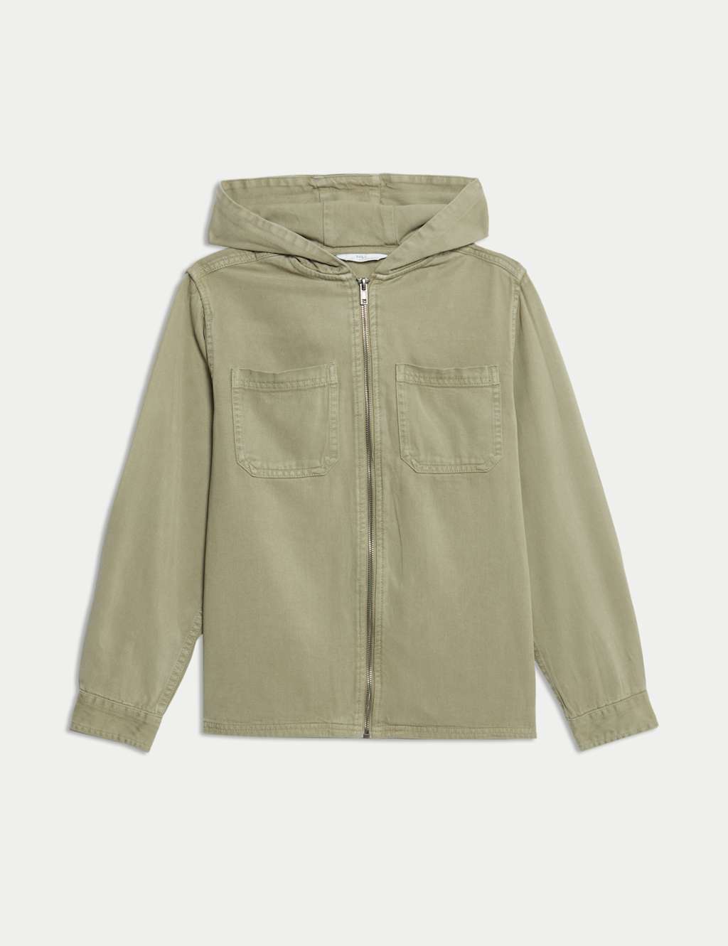 Cotton Blend Hooded Zip Shacket (6-16 Yrs) 2 of 6