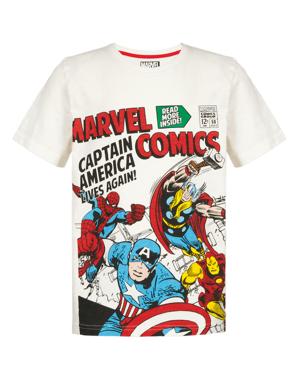 Pure Cotton Marvel Comic Characters T-Shirt with Stickers (5-14 Years) 2 of 5