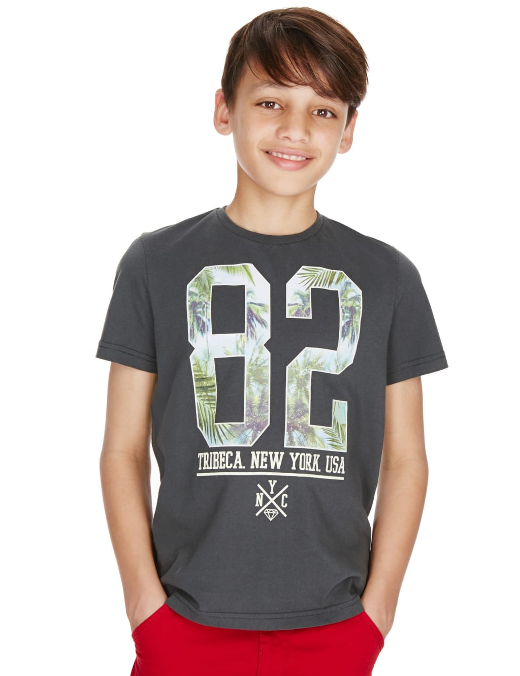 Pure Cotton 82 Print T-Shirt (5-14 Years) 1 of 3