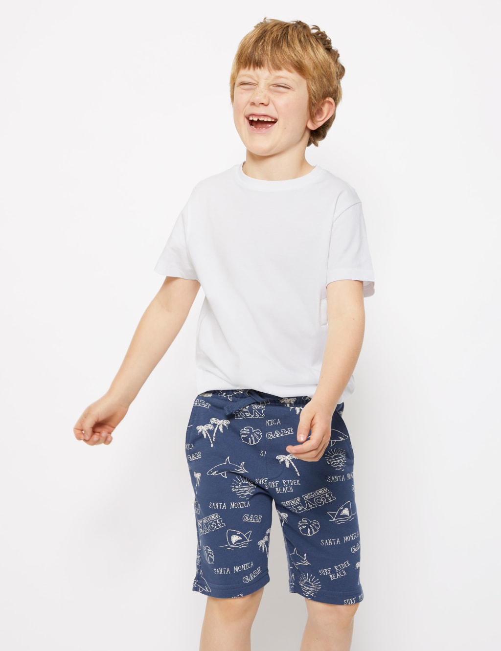 Cotton Beach Print Shorts (6-16 Yrs) 1 of 4