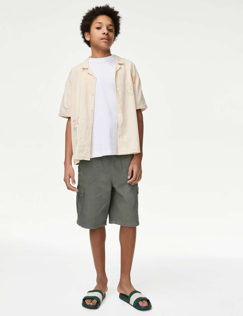 Pure Cotton Cargo Shorts (6-16 Yrs) 3 of 5