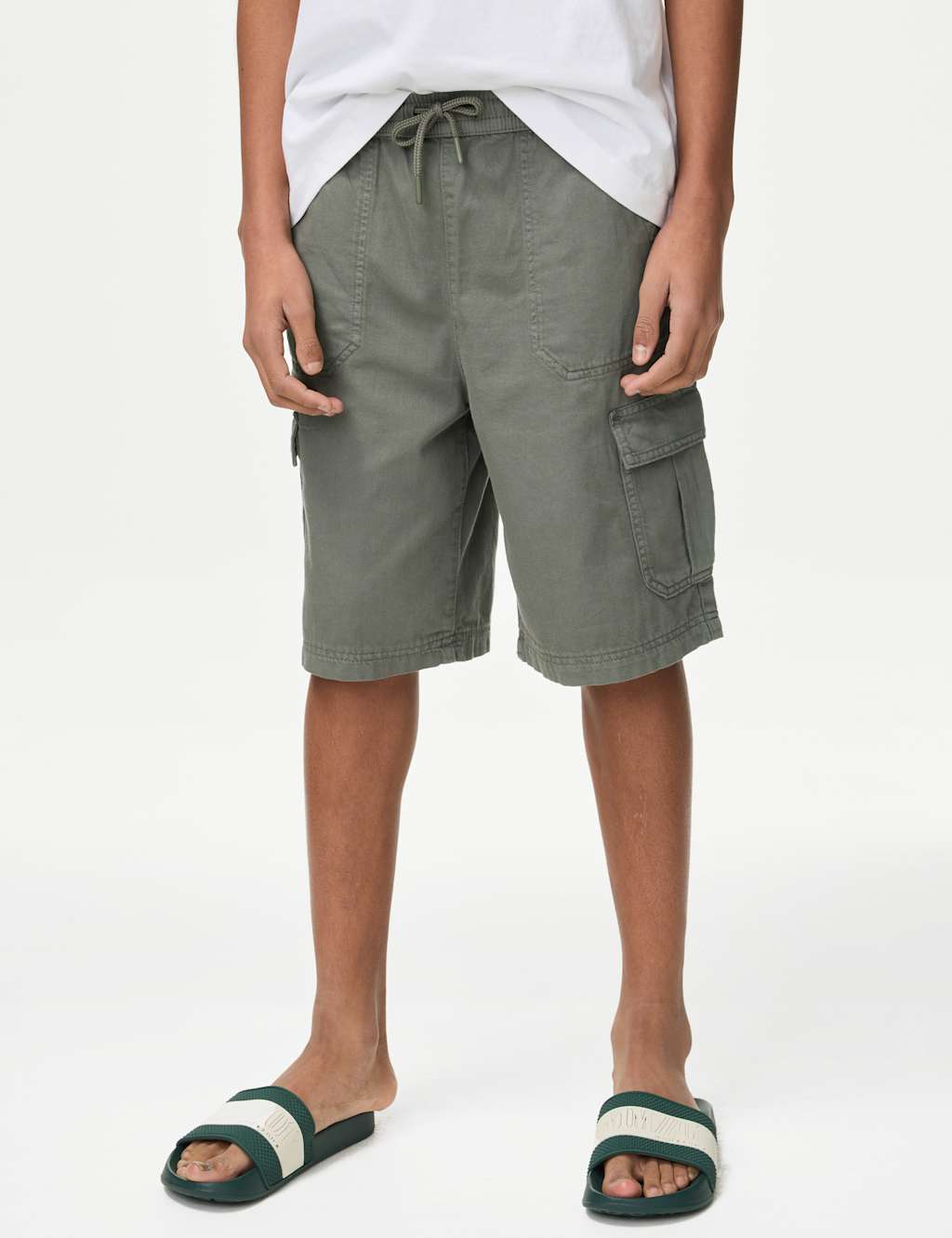 Pure Cotton Cargo Shorts (6-16 Yrs) 4 of 5