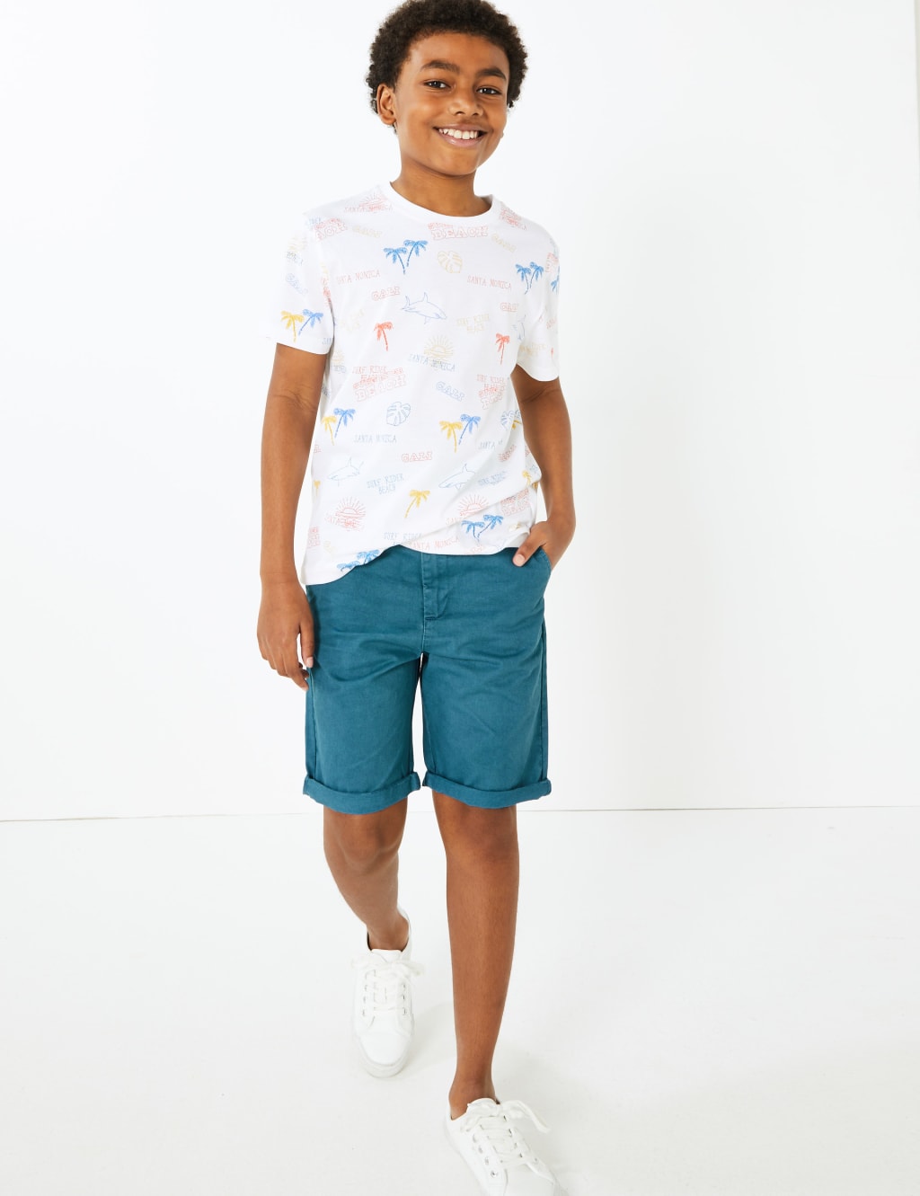 Pure Cotton Chino Shorts (6-16 Yrs) 1 of 5