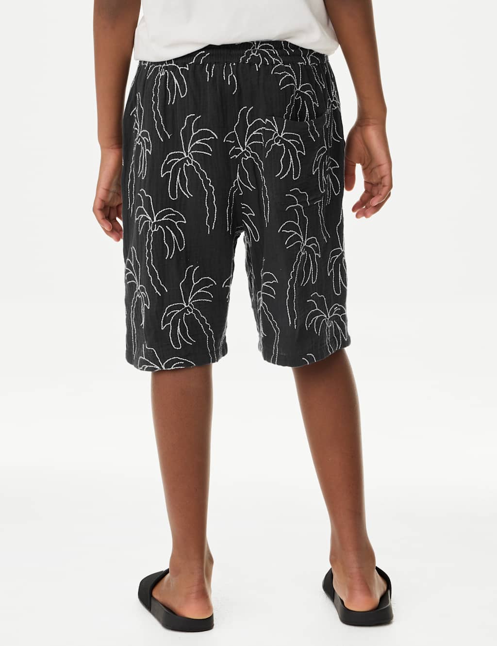 Pure Cotton Textured Palm Tree Shorts (2-16 Yrs) 5 of 5