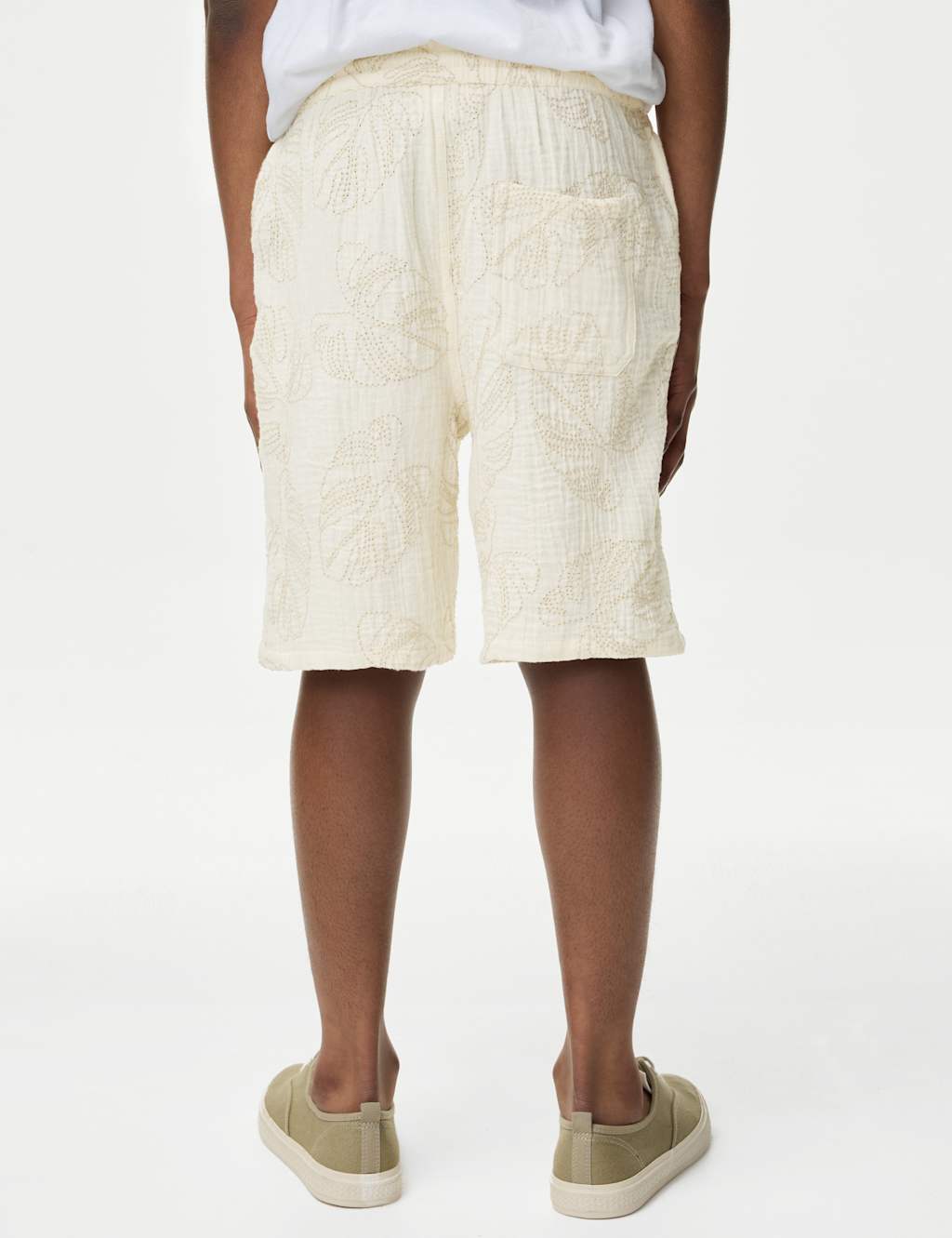 Pure Cotton Textured Palm Tree Shorts (2-16 Yrs) 6 of 6