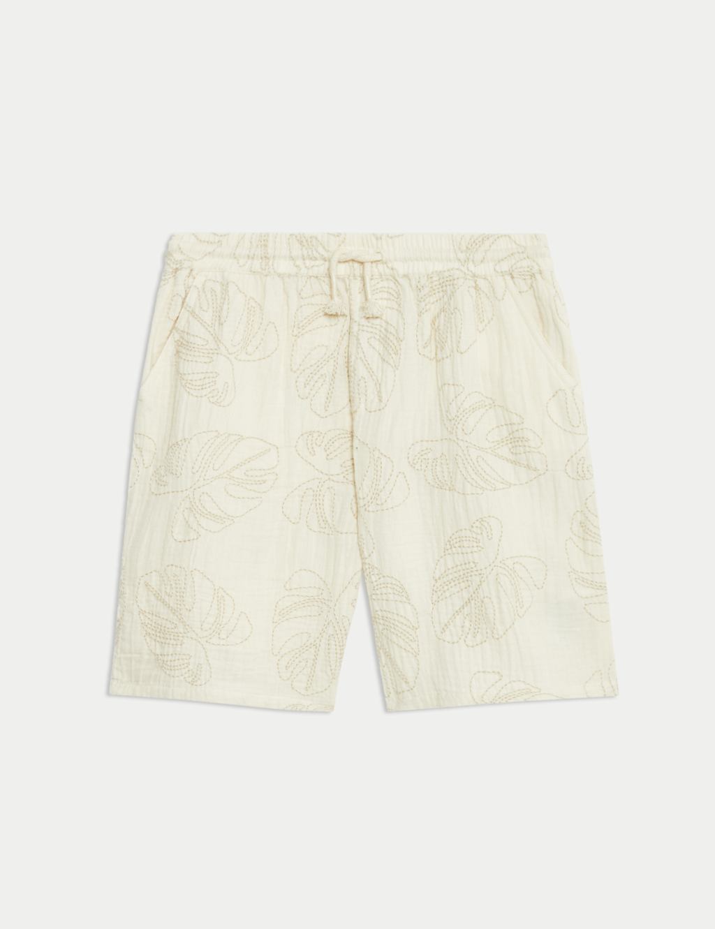 Pure Cotton Textured Palm Tree Shorts (2-16 Yrs) 2 of 6