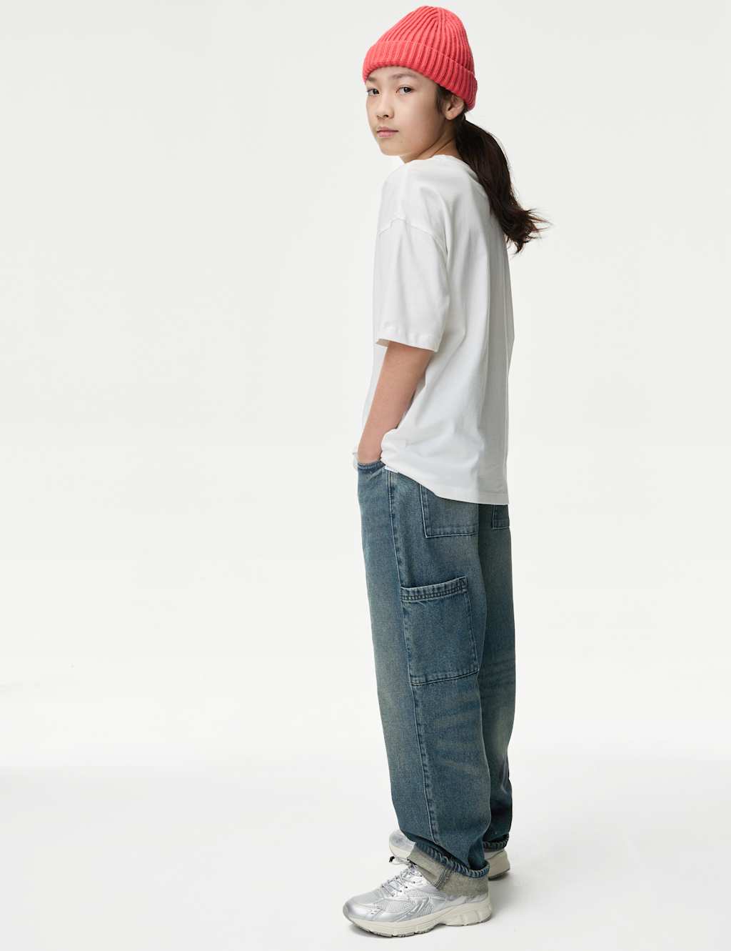 Pure Cotton Relaxed Jeans With Side Pocket (6-16 Yrs) 3 of 5