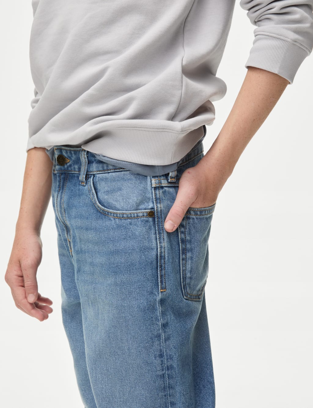Pure Cotton Relaxed Fit Jeans (6-16 Yrs) 3 of 5