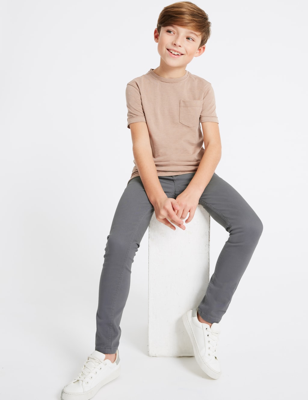 Cotton Rich Skinny Leg Jeans (3-16 Years) 1 of 4