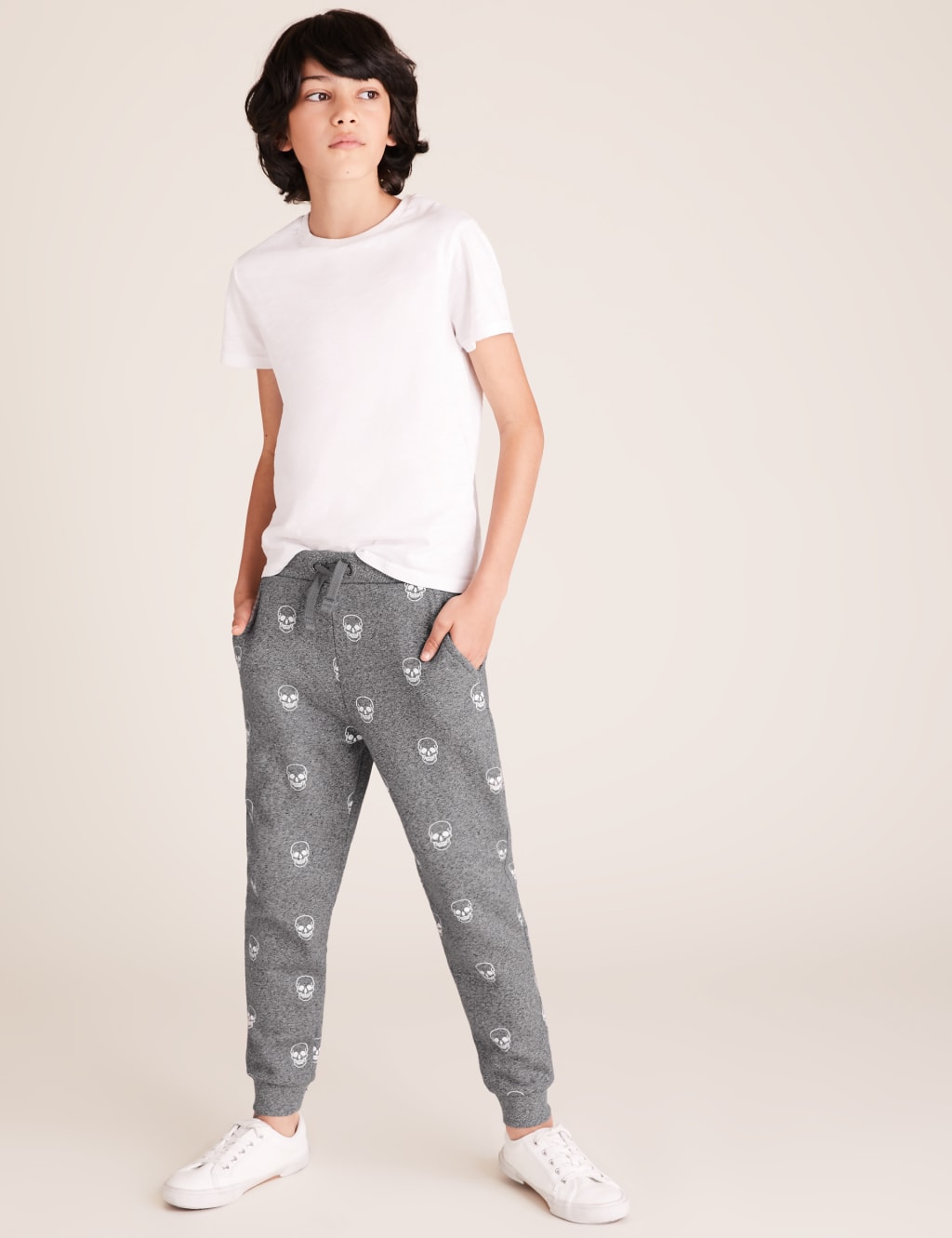 Cotton Skull Print Joggers 6 16 Yrs M S