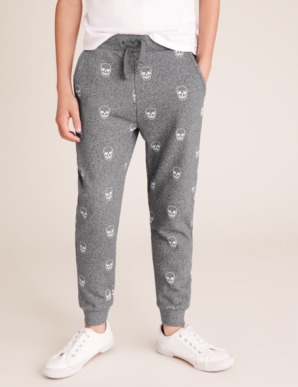 Cotton Skull Print Joggers 6 16 Yrs M S
