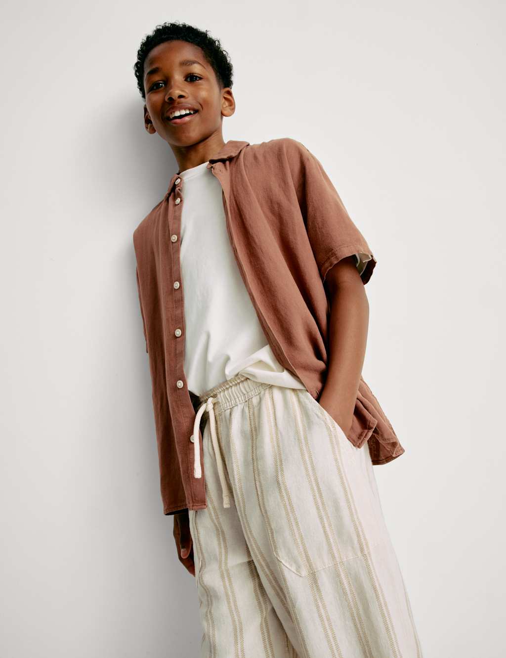 Linen Rich Striped Trousers (6-16 Yrs) 5 of 7
