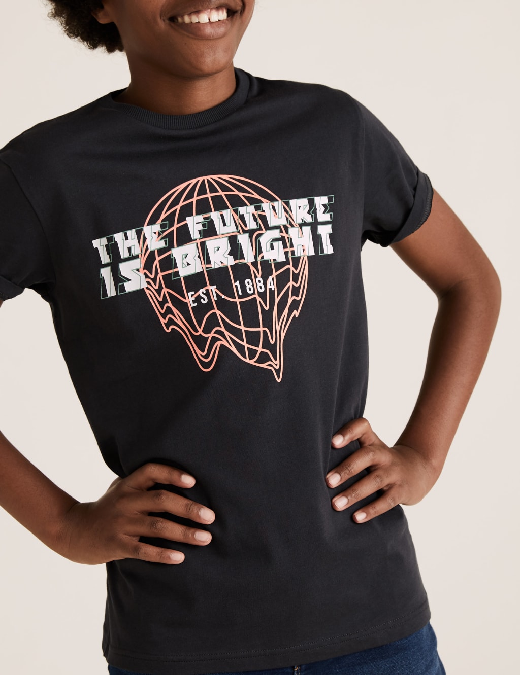 Cotton Future is Bright Slogan T-Shirt (6-16 Yrs) 3 of 4