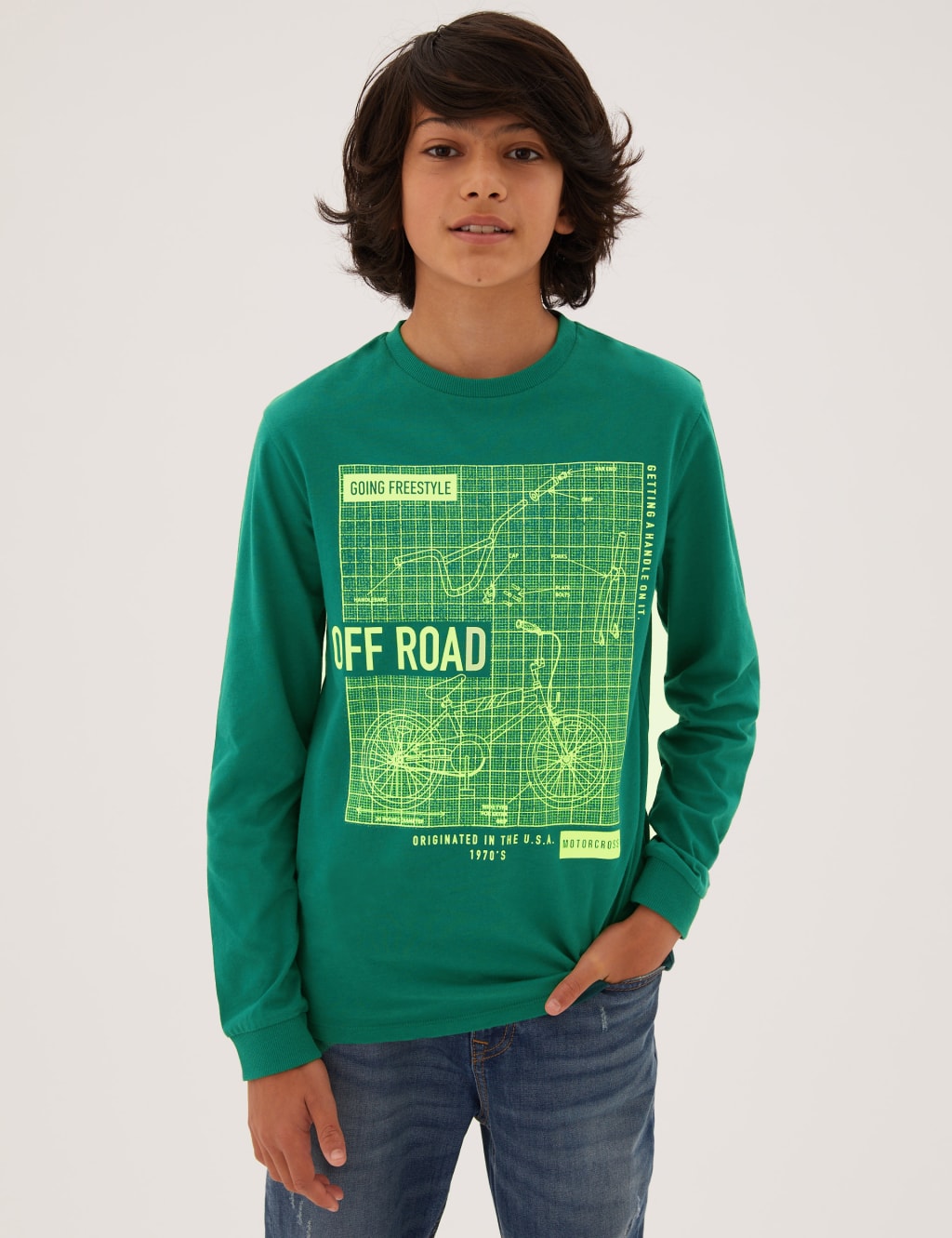 Pure Cotton Off Road Slogan Top (6-16 Yrs) 1 of 4