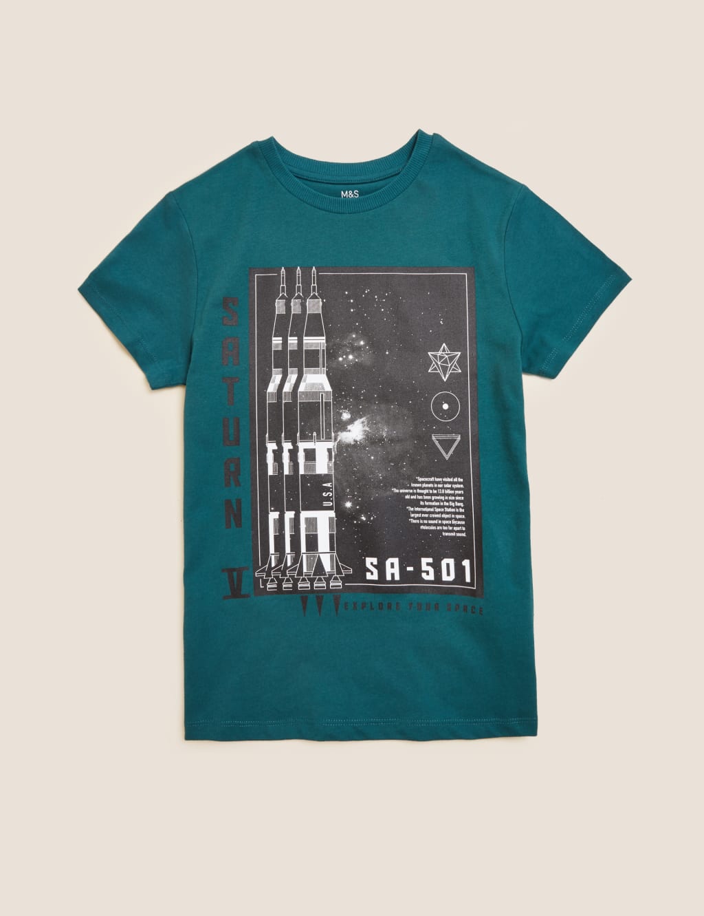 Cotton Rich Space Graphic T-Shirt (6-16 Yrs) 1 of 1