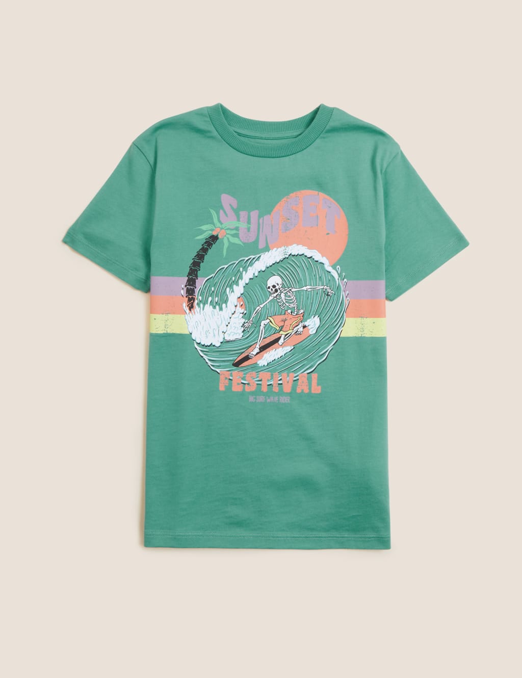 Pure Cotton Sunset Festival Slogan T-Shirt (6-16 Yrs) 2 of 4