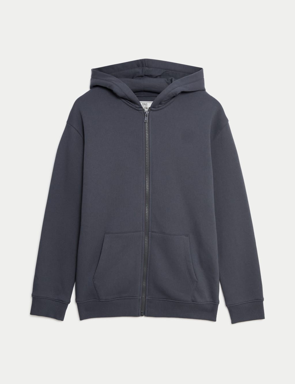 Cotton Rich Plain Zip Hoodie (6-16 Yrs) 2 of 3