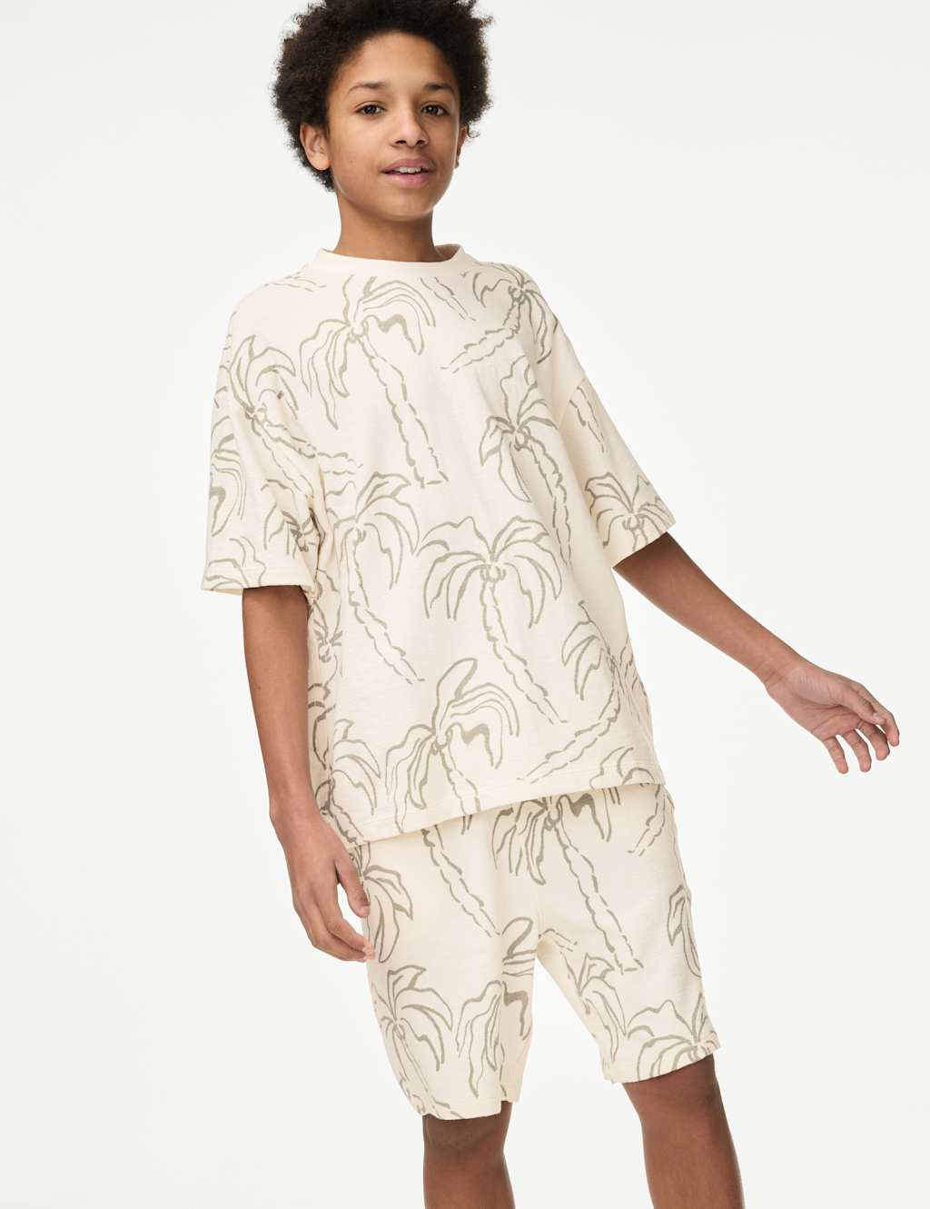2pc Pure Cotton Palm Tree T-Shirt and Shorts (6-16 Yrs) 3 of 5
