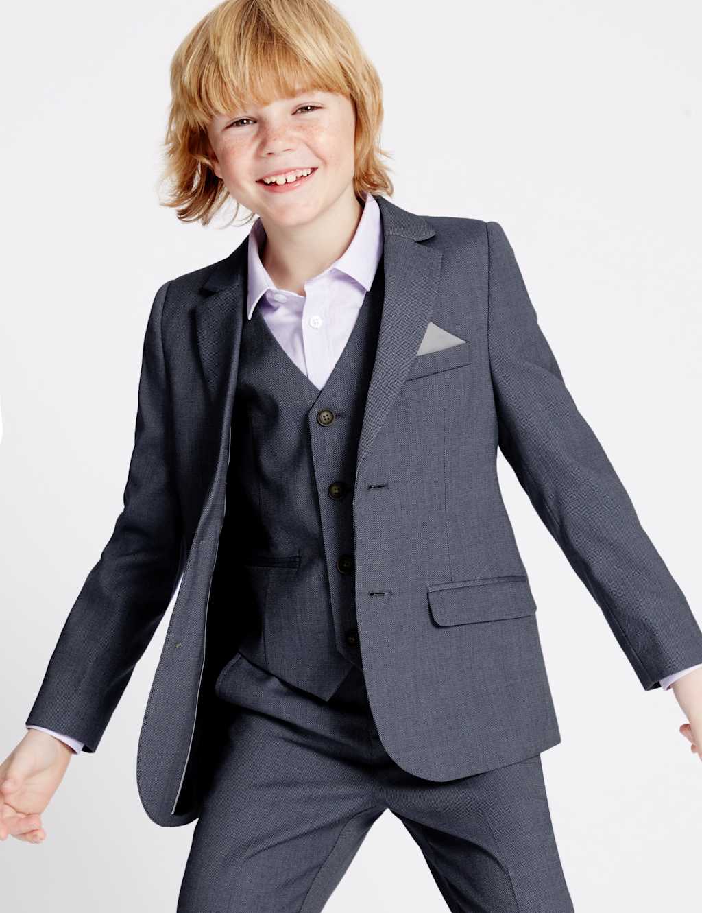 Notch Lapel Textured Blazer (3-14 Years) 1 of 10