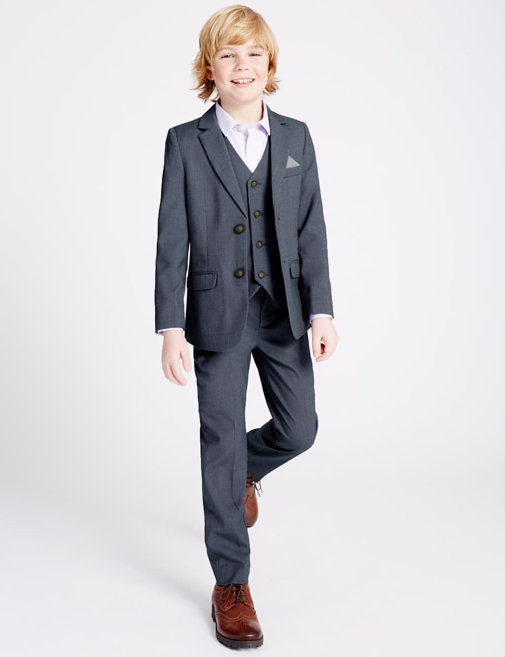 Notch Lapel Textured Blazer (3-14 Years) 3 of 10