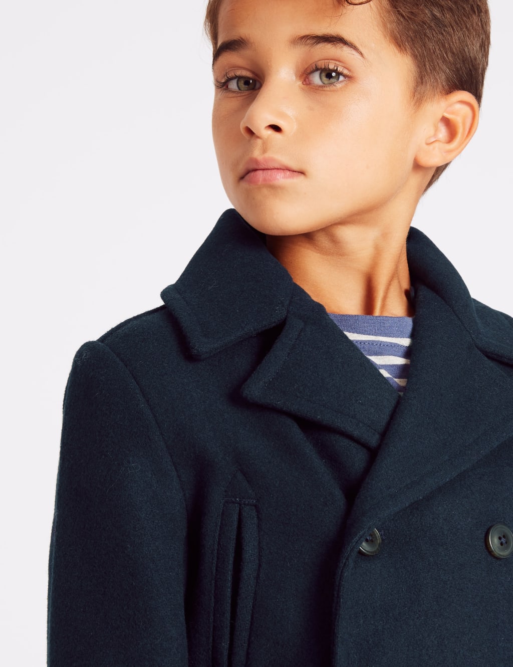 Pea Coat with Wool 3 16 Years M S