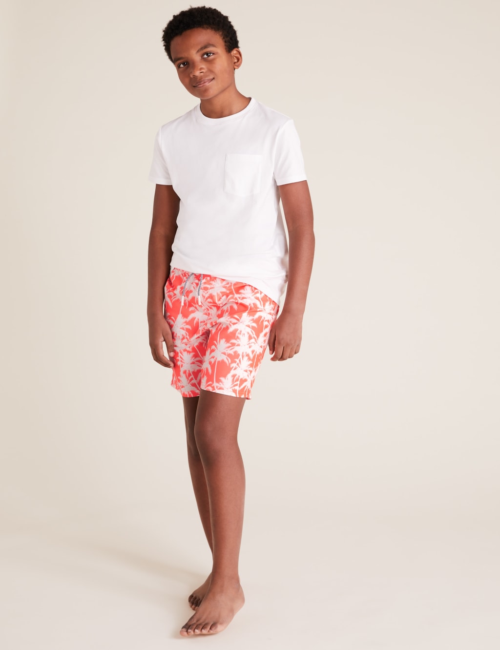 Palm Tree Print Swim Shorts (6-14 Yrs) 1 of 4
