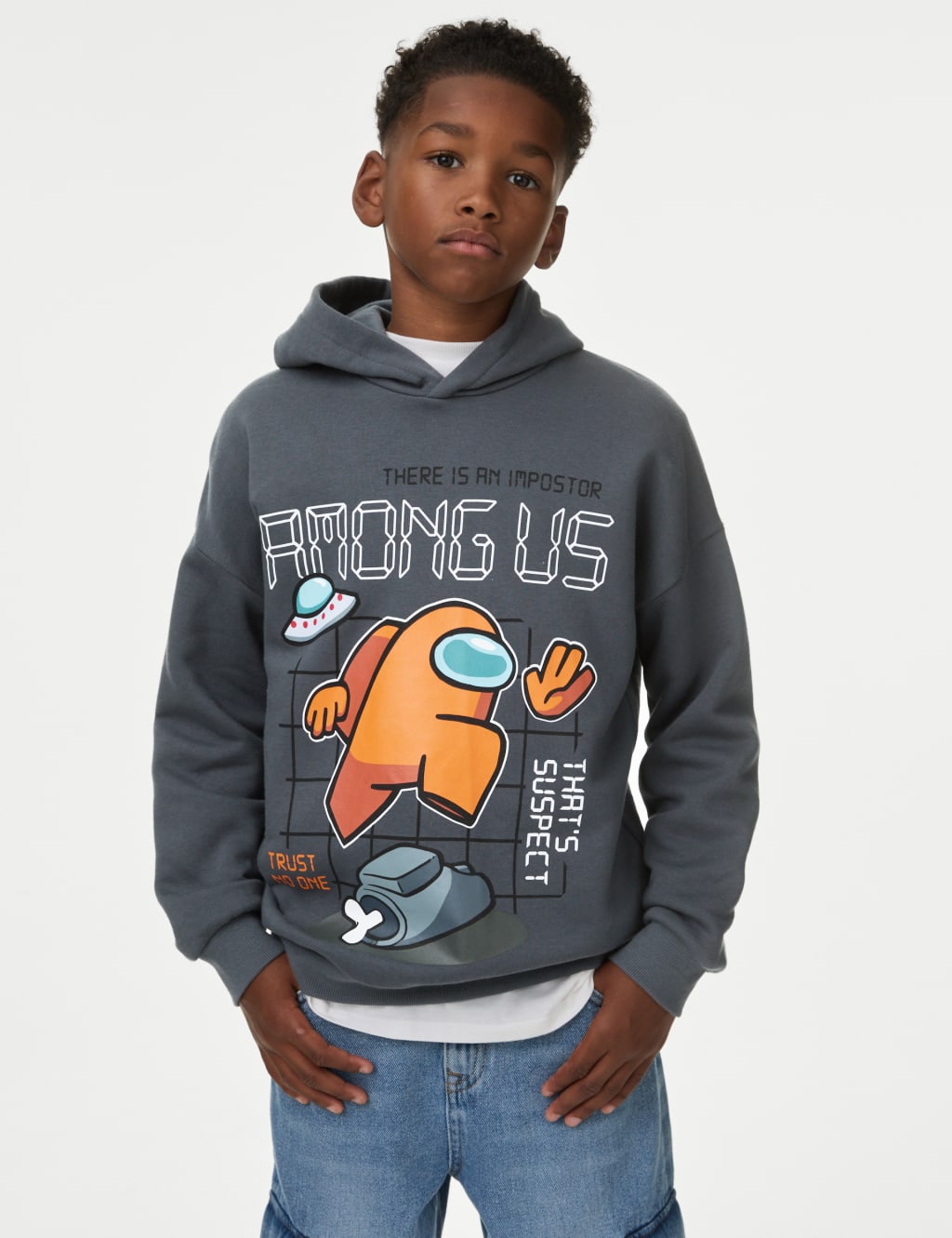 Among Us Cotton Rich Hoodie 6 16 Yrs M S Collection M S