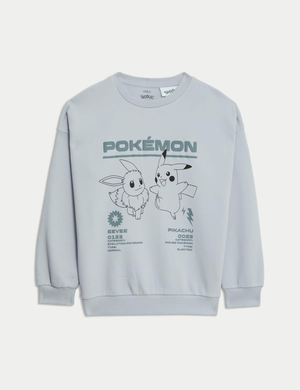 Cotton Rich Pokemon Sweatshirt 6 16 Yrs M S Collection M S