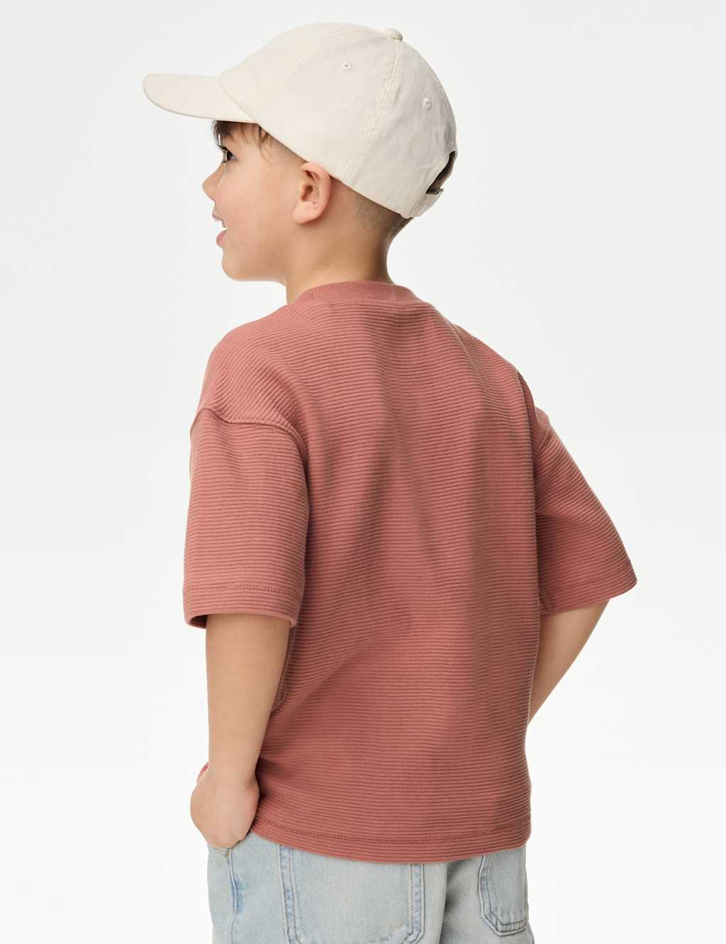 Pure Cotton Textured T-Shirt (1-7 Yrs) 4 of 5