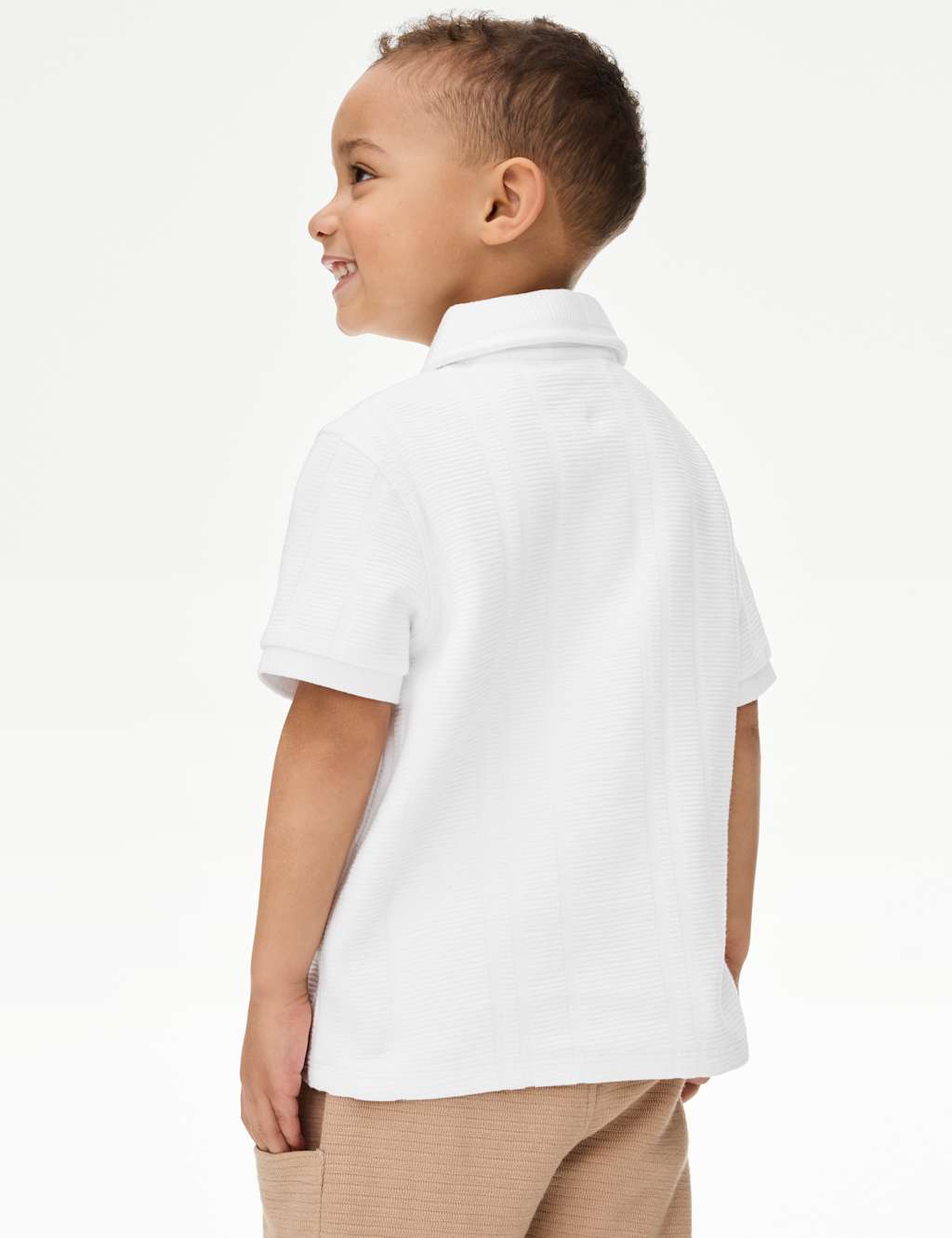 Pure Cotton Ribbed Zip Jersey Polo Shirt (2-8 Yrs) 4 of 5