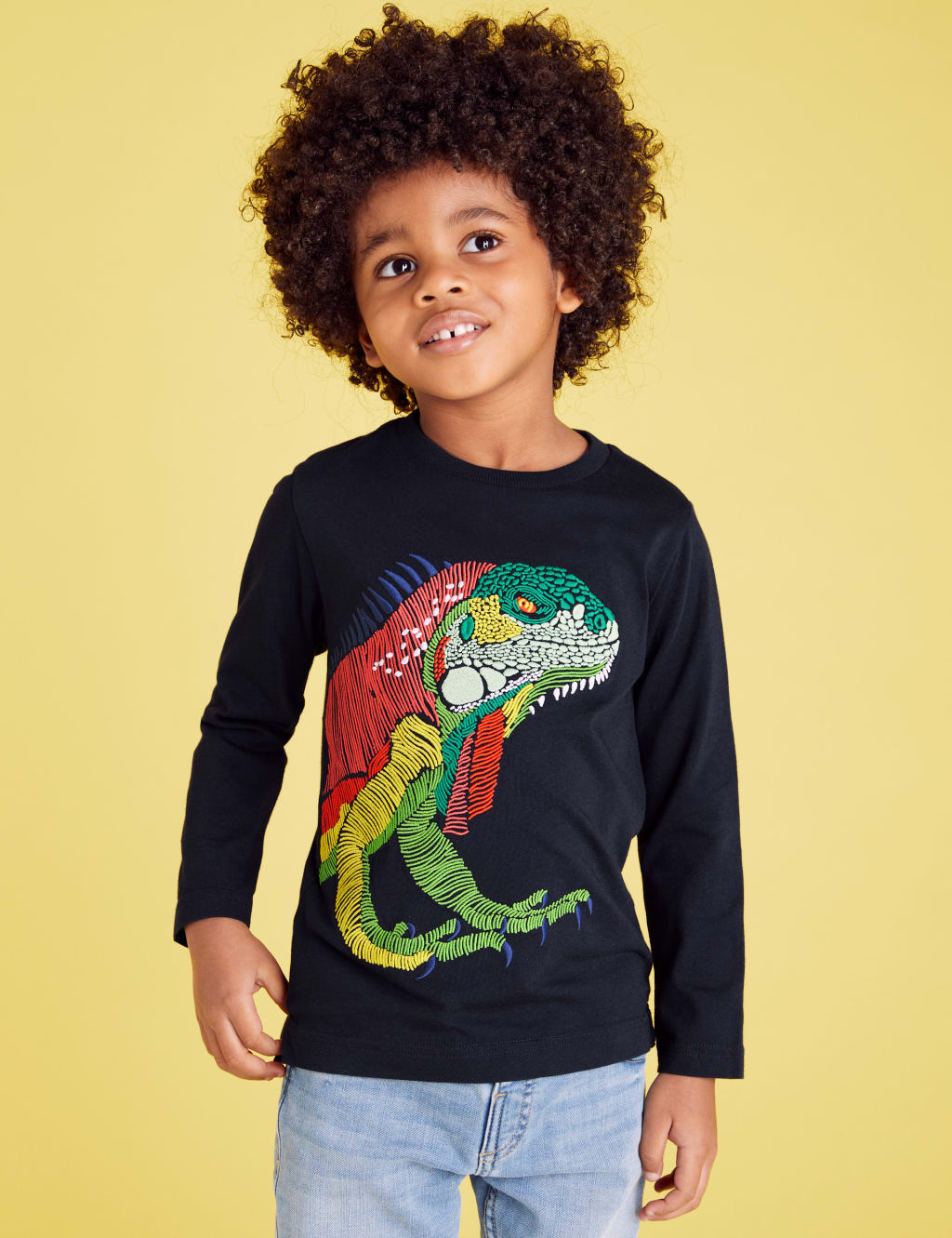 Pure Cotton Embroidered Iguana Top (2-7 Yrs) 1 of 4