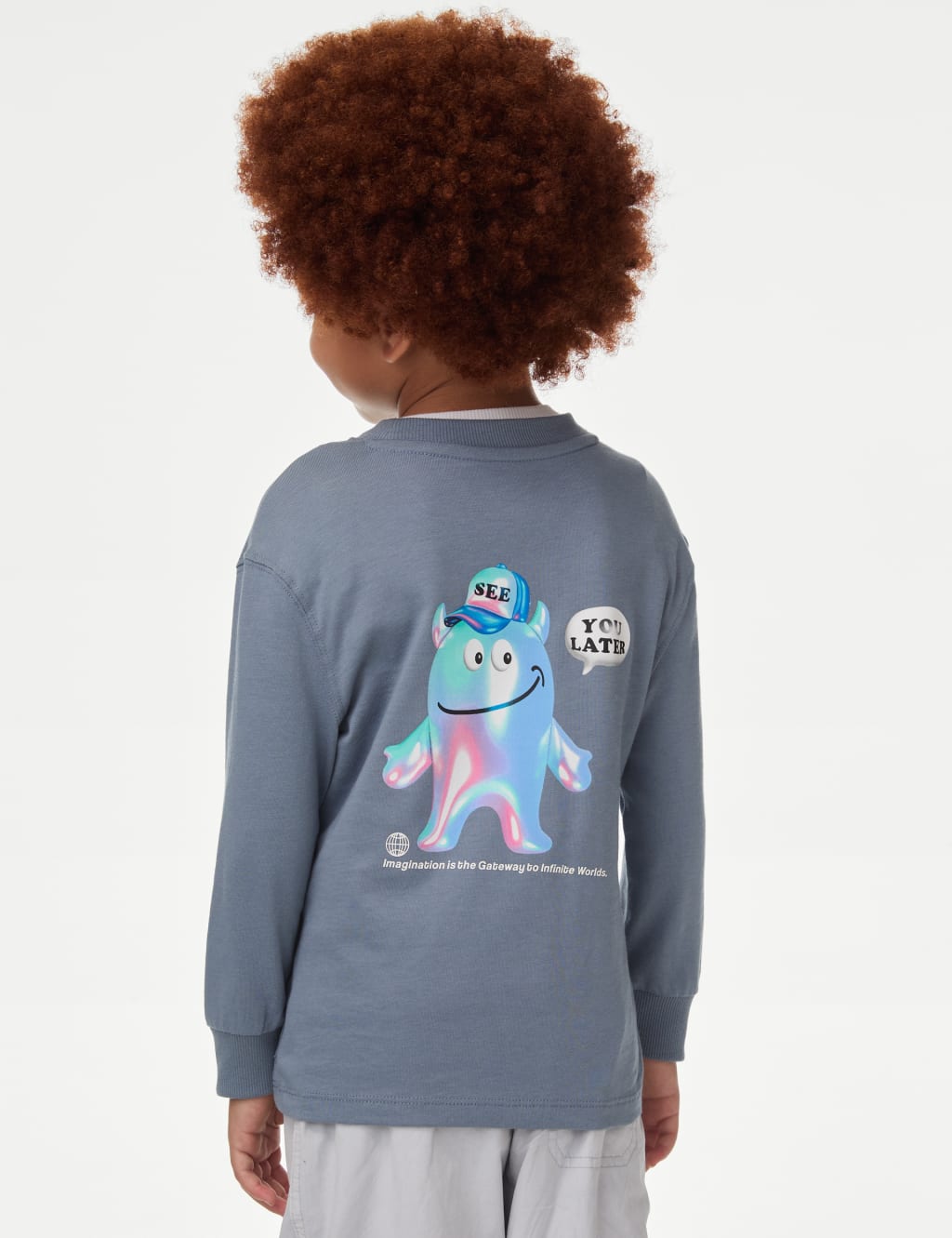 Pure Cotton Monster Print Top (2-8 Yrs) 4 of 5