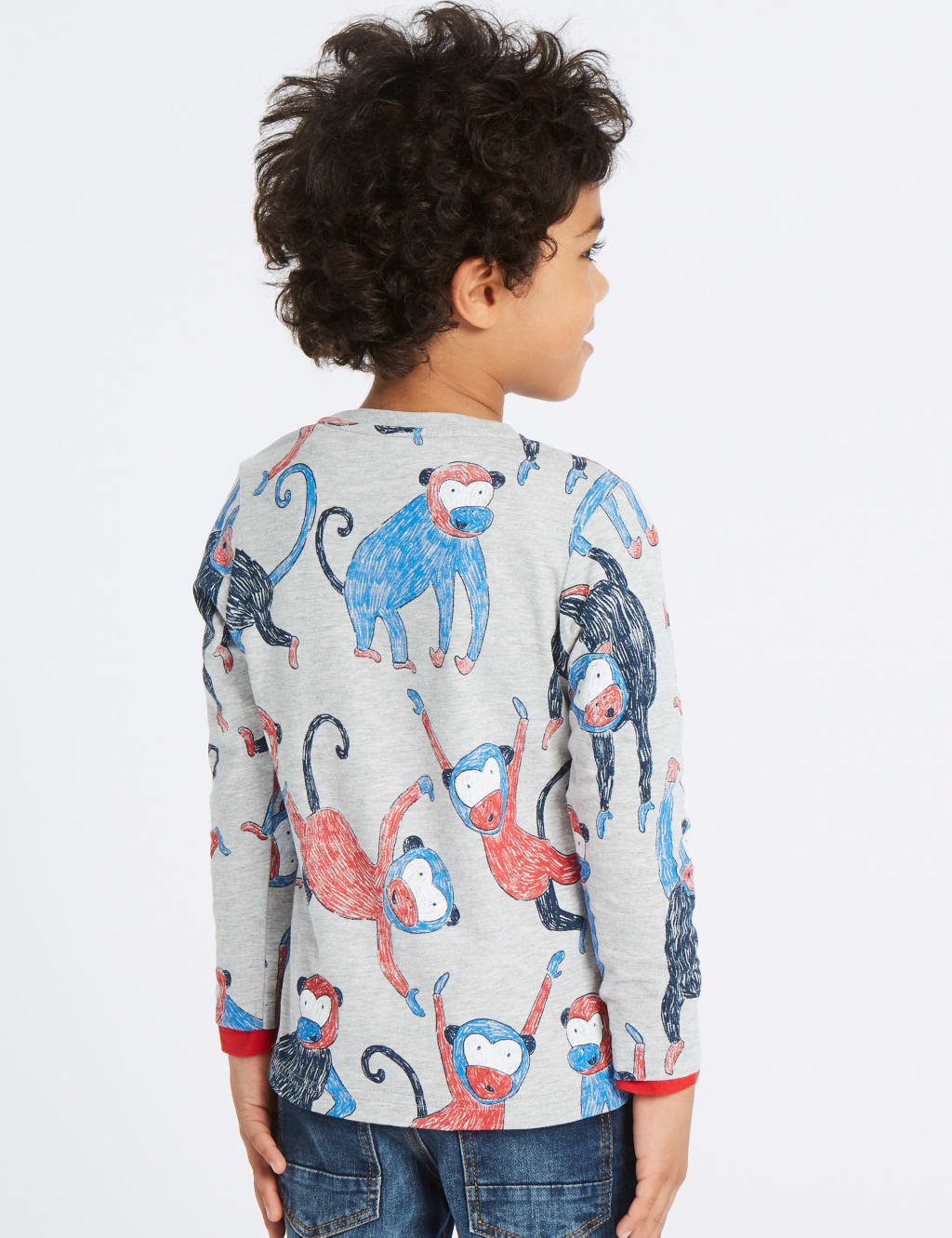 Cotton Rich Monkey Print Top (3 Months - 7 Years) 3 of 5