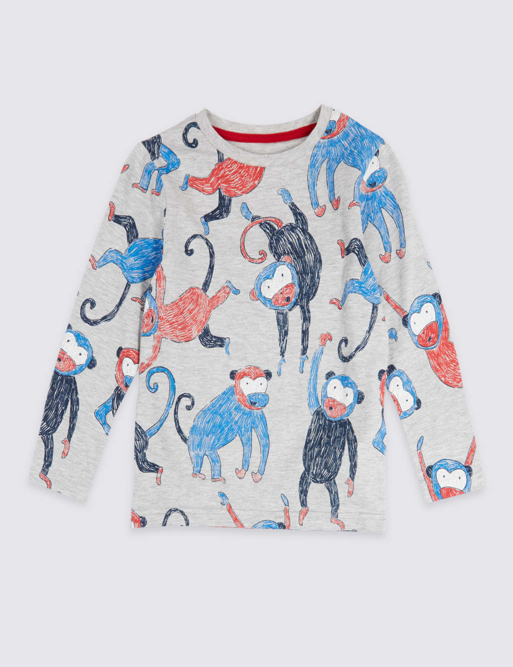 Cotton Rich Monkey Print Top (3 Months - 7 Years) 2 of 5
