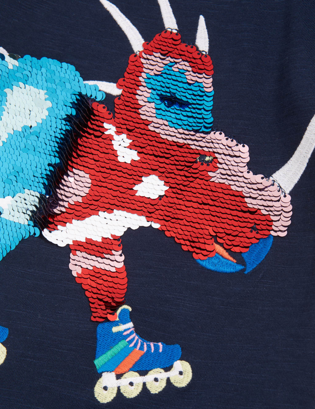 Pure Cotton Reversible Sequin Dinosaur Top (2-7 Yrs) 6 of 6
