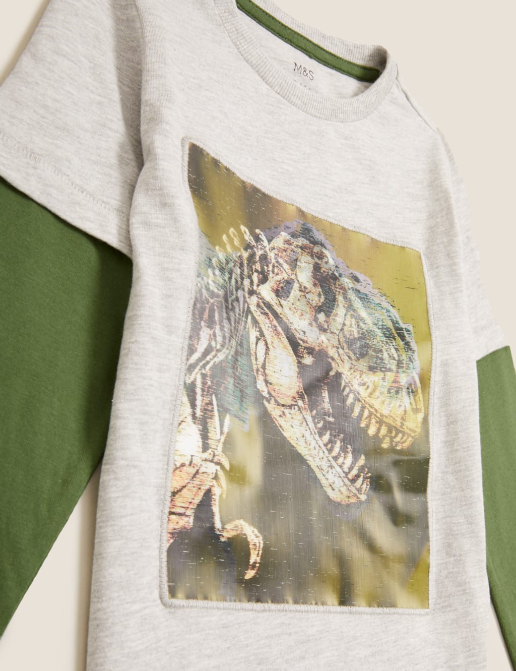 Cotton Interactive Dinosaur Mock Sleeve Top (2-7 Yrs) 5 of 6